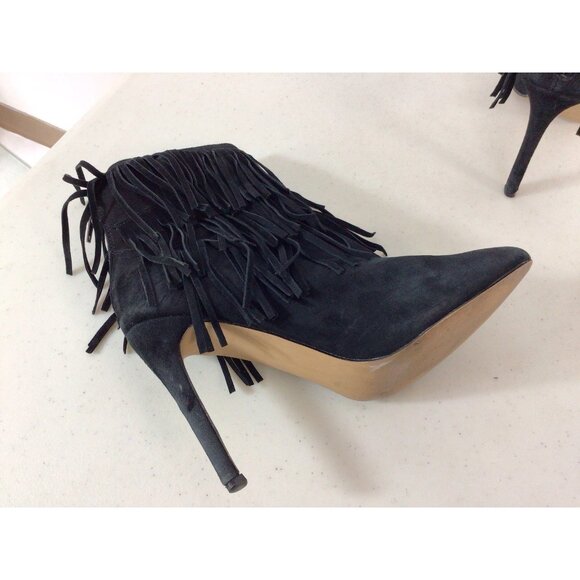 Steve Madden Suede Flapper Boots High Heel Womens 6 - Picture 2 of 8